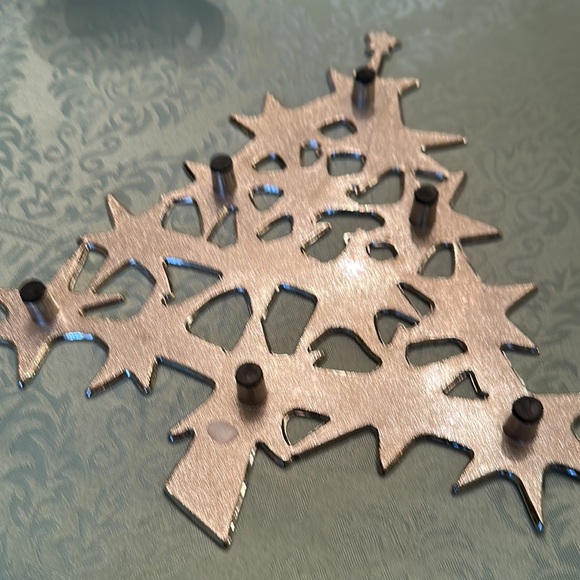 Dansk Metal Christmas Holiday Tree Footed Trivet - Picture 3 of 7